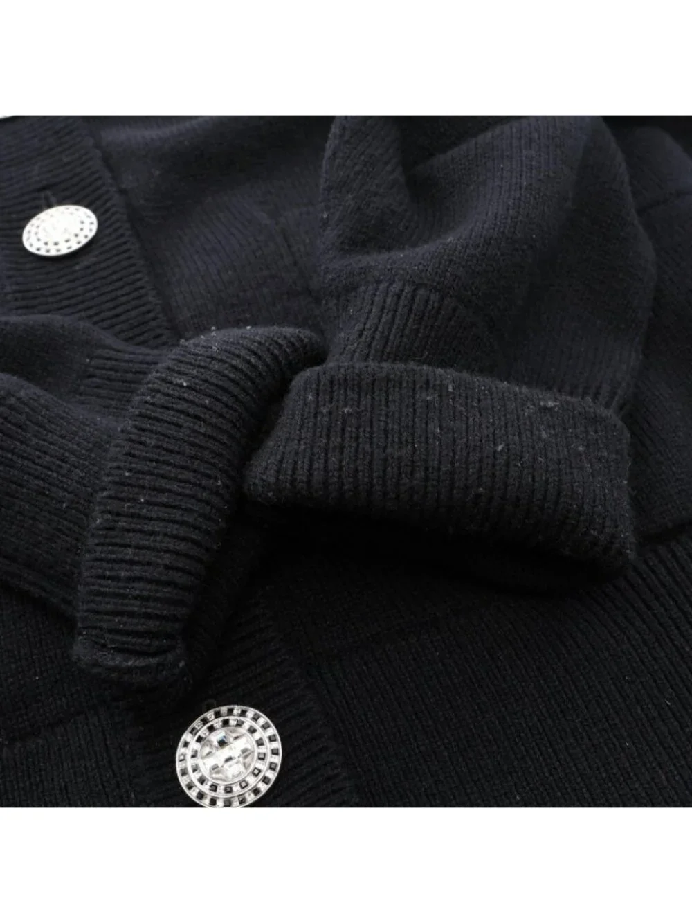 Chanel Cardigan CC Logo Button Patch Cashmere